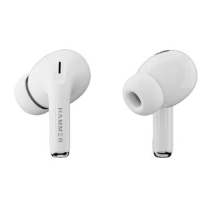 HAMMER Aeromax ANC (32dB) TWS, BTv5.4, Low Latency, in-Ear Bluetooth Earbuds with Clear ENC Calling, Quad Mics, Type-C,Touch Controls, Deep Bass, 30 Hrs Playtime