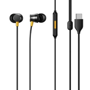 realme Buds 3 Wired Earphone with Type-C Jack, HD Microphone and Tangle-free Cable Wired (Black, In the Ear) – Sealed