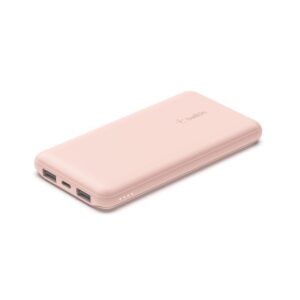 Belkin 10000 mAh 15W PD 3.0 Slim Fast Charging Power Bank with 1 USB-C and 2 USB-A Ports to Charge 3 Devices Simultaneously, for iPhones, Android Phones, Smart Watches & More (Open Box)