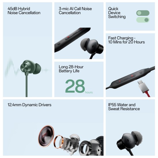 OnePlus Bullets Z2 Bluetooth Wireless in Ear Earphones with Mic, Bombastic Bass – 12.4 Mm Drivers, 10 Mins Charge – 20 Hrs Music, 30 Hrs Battery Life - Image 3
