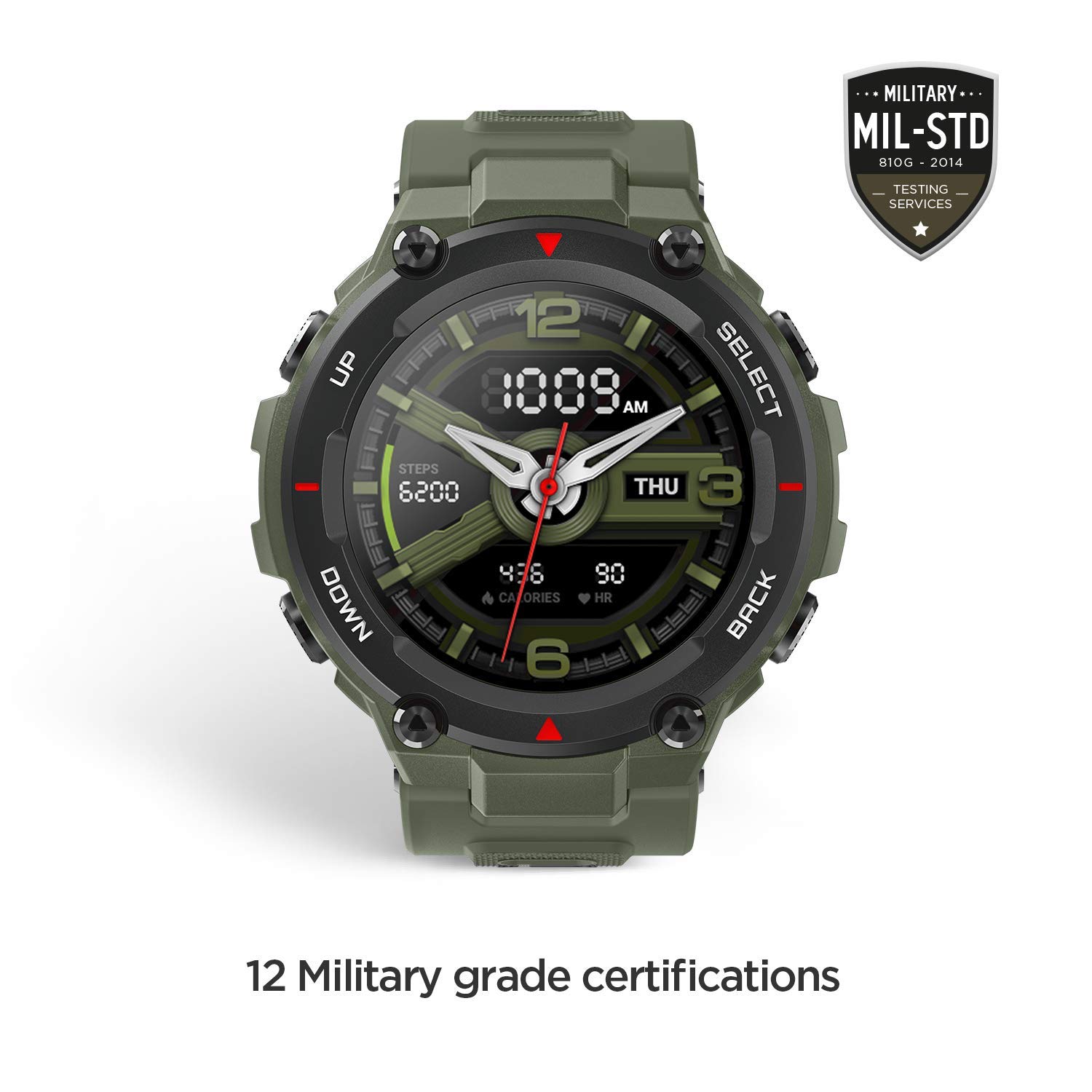 Amazfit Huami T-Rex Smartwatch with 20 Days Battery Life, AMOLED Display, Built-in GPS, 12 Military Certifications, Water Resistance, 14 Sports Modes - Image 6