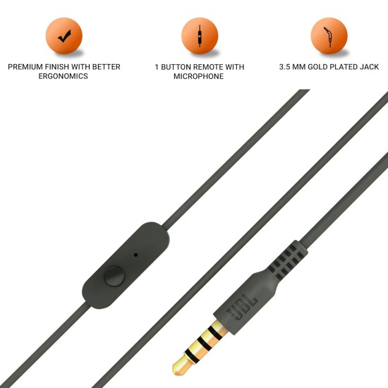 JBL C200SI, Premium in Ear Wired Earphones with Mic, Signature Sound, One Button Multi-Function Remote, Premium Metallic Finish, Angled Earbuds for Comfort fit (Open Box) - Image 3