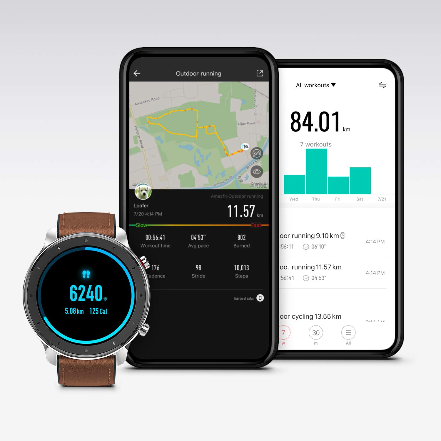 Amazfit GTR Aluminium Alloy (47mm) Smart Watch with 1.39″(33.9cm) AMOLED Display, Built-in GPS, 24-Days Battery Life, 12 Sports Modes, 5ATM Waterproof - Image 3