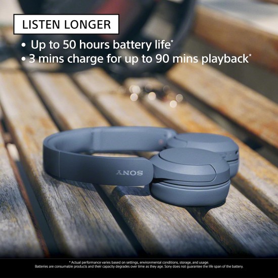 Sony WH-CH520, Wireless On-Ear Bluetooth Headphones with Mic, Upto 50 Hours Playtime, DSEE Upscale, Multipoint Connectivity/Dual Pairing,Voice Assistant App Support for Mobile Phones (Open Box) - Image 2